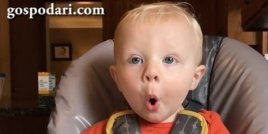 Най-смешната реакция на бебе при вида на храна