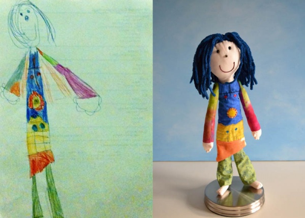 Креативна майка превръща детски рисунки в плюшени играчки
